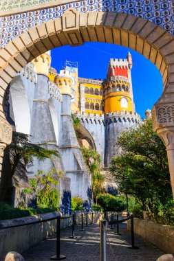 Sintra 'daki Pena Ulusal Sarayı. Lizbon, Portekiz