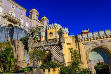 Sintra 'daki Pena Ulusal Sarayı. Lizbon, Portekiz