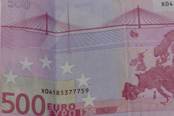 Macro Opname Van Het Vijfhonderd Eurobankbiljet — Stockfoto