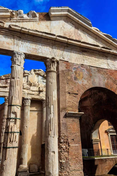 Портик Октавии Древнее Сооружение Риме Италия — стоковое фото
