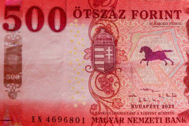 Macro shot of 500 Hungarian forint bill clipart