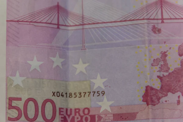 500欧元钞票的宏观镜头 — 图库照片