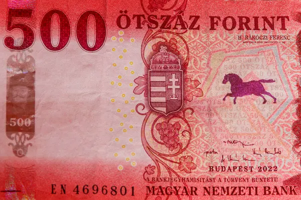 Makro Záběr 500 Maďarských Forint Účet — Stock fotografie