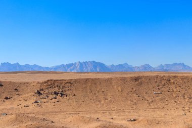 Mısır 'daki Arap çölü ve dağ sıraları Kızıl Deniz Tepeleri manzarası