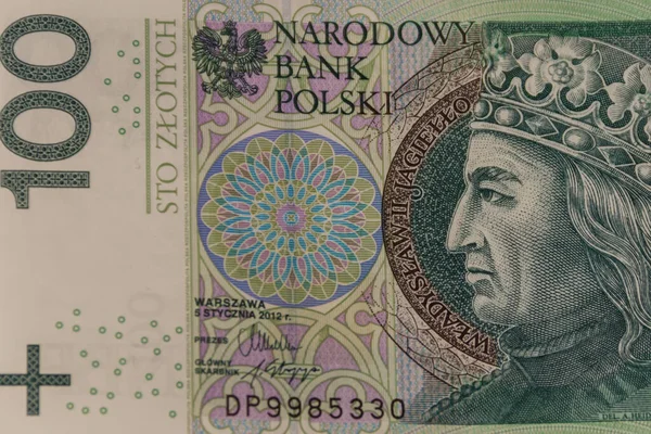 100 Polonyalı zloti banknotunun makro çekimi