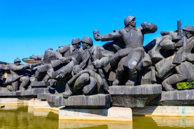 Kiev, Ukrayna - 24 Ağustos 2019: Ukrayna 'nın Kiev kentinde İkinci Dünya Savaşı' nda Ukrayna Ulusal Müzesi 'nin topraklarında 