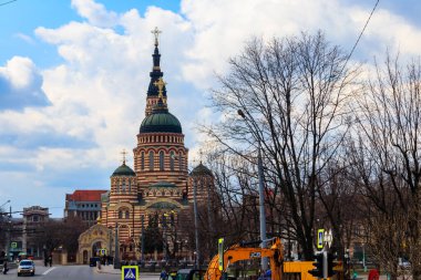 Kharkiv, Ukrayna - 5 Nisan 2021: Kharkov, Ukrayna 'daki Annunciation katedrali