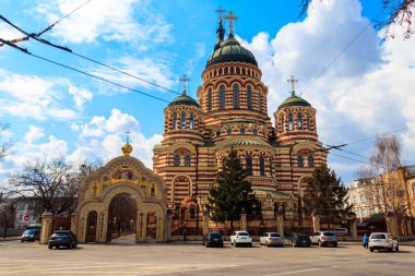 Kharkiv, Ukrayna - 5 Nisan 2021: Kharkov, Ukrayna 'daki Annunciation katedrali