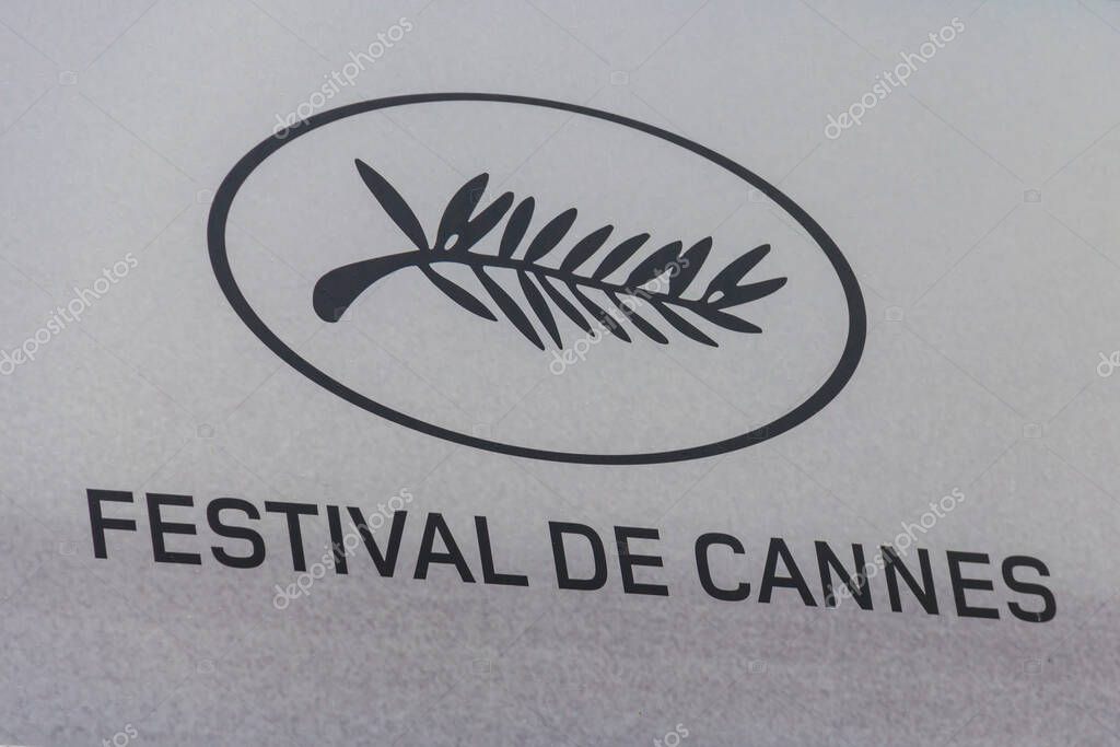 Cannes, France - May 17, 2023: Logo of Annual International Film Festival de Cannes, France