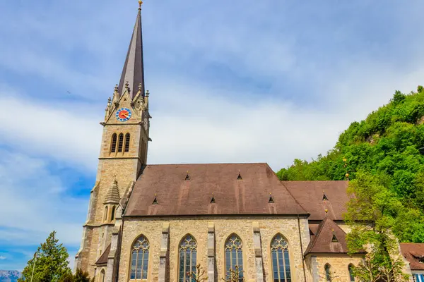 Der Vaduzer Dom Oder Florin Ist Eine Neugotische Kirche Vaduz lizenzfreie Stockbilder