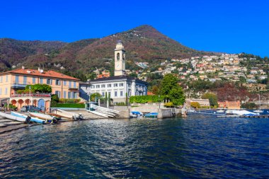 Cernobbio manzarası, Como Gölü, Lombardy, İtalya 'da küçük güzel bir kasaba.