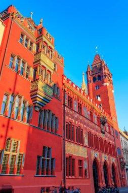 İsviçre, Basel 'deki Basel Belediye Binası Cephesi