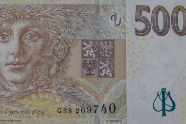 500 Çek Koruna banknotunun makro çekimi