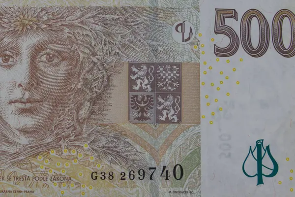 500 Çek Koruna banknotunun makro çekimi