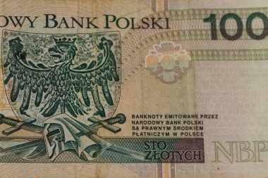 100 Polonyalı zloti banknotunun makro çekimi