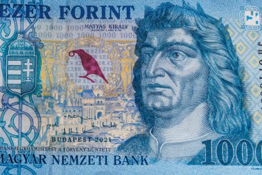 Macro shot of 1000 Hungarian forint bill clipart