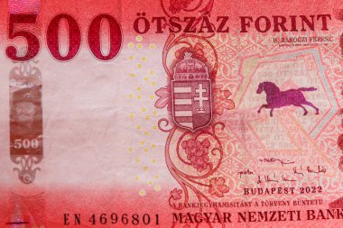 500 Macar forint banknotunun makro çekimi