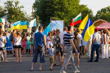 Genichesk, Ukrayna - 26 Ağustos 2017: Kimliği belirsiz kişi festival Tavriyska rodyna (Tavria aile sırasında)