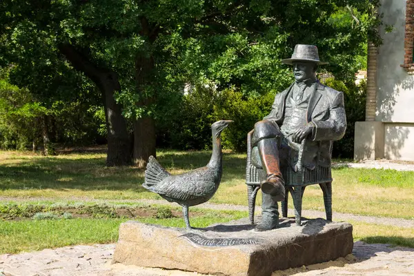 stock image Askania-Nova, Kherson region, Ukraine - August 24, 2017: Monument to Friedrich Falz Fein who founded Ukrainian worldwide famous Askania-Nova natural reserve