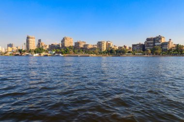 Mısır 'da Kahire şehri ve Nil nehri manzarası