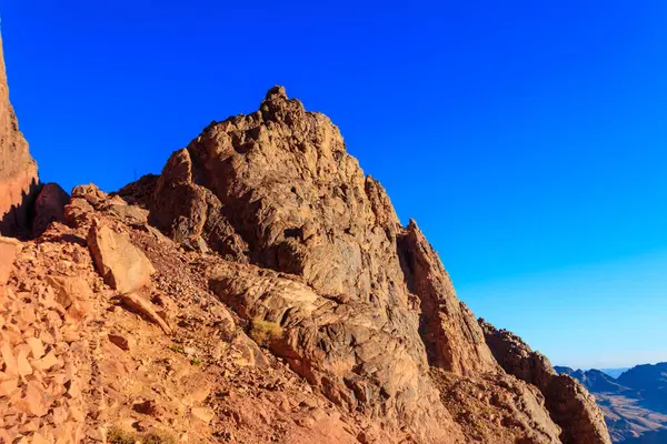 View of the rocky Sinai mountains and desert in Egypt