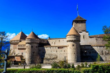 Chillon castle yakınındaki montreux, İsviçre
