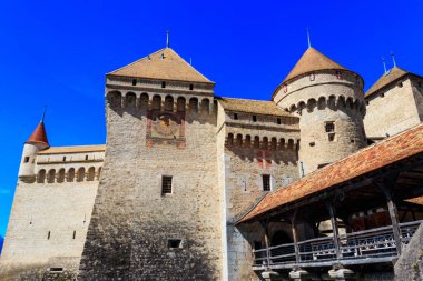 Chillon castle yakınındaki montreux, İsviçre