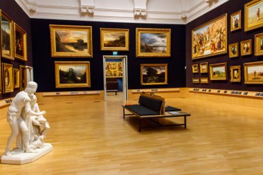 Hamburg, Almanya - 31 Mart 2022 Hamburger Kunsthalle 'nin içinde, Almanya' nın Hamburg kentindeki sanat müzesi