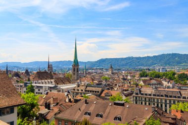 İsviçre 'nin Zürih kentinin havadan görünüşü