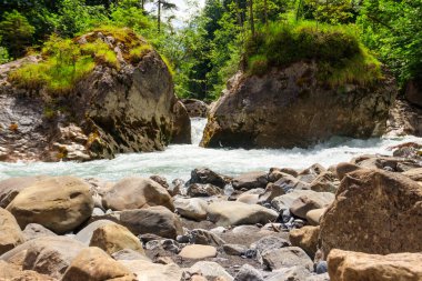 View of the Kander river in Switzerland