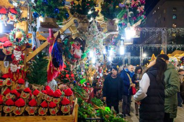 Barcelona, Spain - December 14, 2022: Santa Llucia Christmas market in a front of the Cathedral in Barcelona, Spain clipart