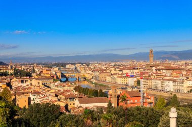 İtalya 'nın Toskana kentindeki Michelangelo Tepesinden Floransa' nın panoramik manzarası