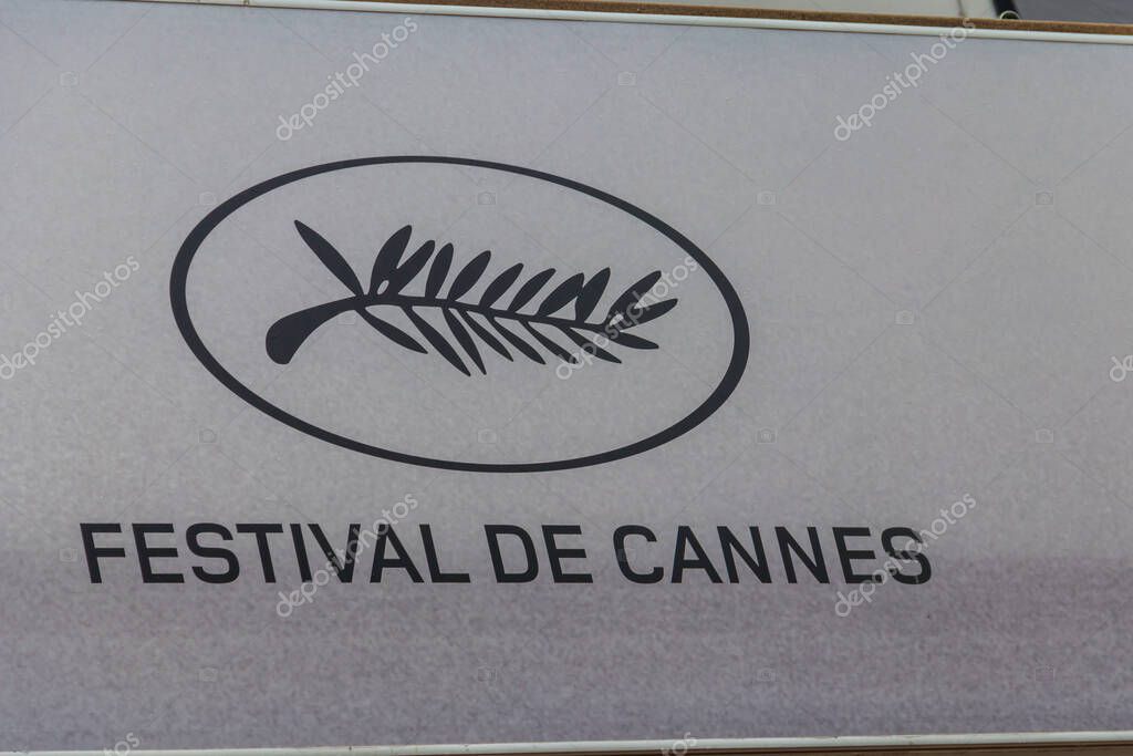 Cannes, France - May 17, 2023: Logo of Annual International Film Festival de Cannes, France
