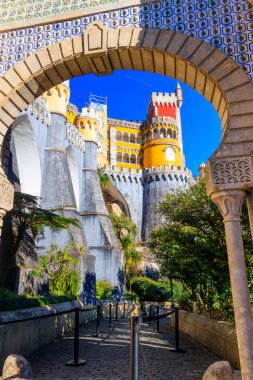 Sintra 'daki Pena Ulusal Sarayı. Lizbon, Portekiz