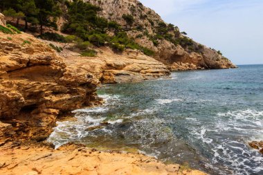 View of Calanque de Morgiou on the Mediterranean shore between Marseille and Cassis in the south of France clipart