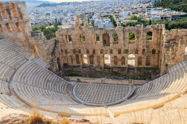 Odeon of Herodes Atticus is a stone Roman theatre structure located on the southwest slope of the Acropolis of Athens, Greece clipart