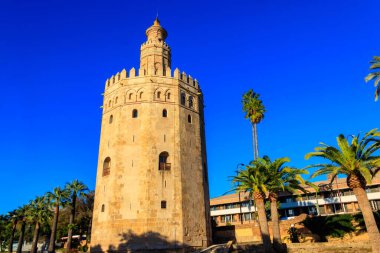 Torre del Oro, Sevilla 'daki Altın Kule, Endülüs, İspanya