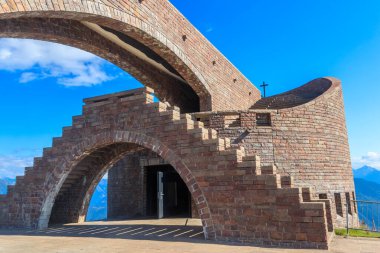 Santa Maria degli Angeli Chapel on the Monte Tamaro by the Swiss architect Mario Botta in Canton Ticino, Switzerland clipart