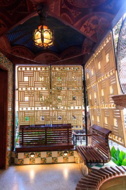 Barcelona, İspanya - 15 Aralık 2022: Barcelona, İspanya 'da Casa Vicens' in İçişleri. Antoni Gaudi 'nin ilk başyapıtı.