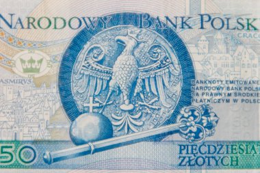 50 Polonyalı zloti banknotunun makro çekimi