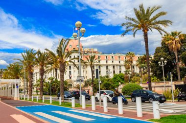 Güzel, Fransa - 17 Mayıs 2023: Fransa 'nın Nice kentindeki Negresco Oteli