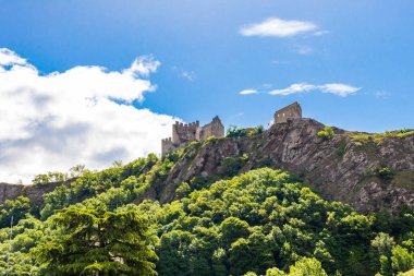 View of Tourbillon Castle in Sion, Switzerland