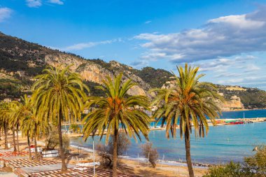 Coastline of Mediterranean sea in Menton, French Riviera, France
