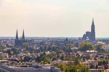 Aerial view of Strasbourg city in Alsace, France