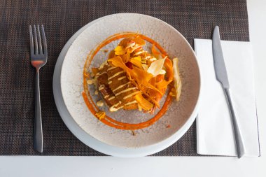 Crispy delicious fried langoustines served in a local restaurant in coastal village on Tenerife, Canary Islands, Spain