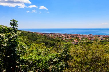 Bulgaristan 'da Sveti Vlas tatil beldesi ve Karadeniz' in hava manzarası