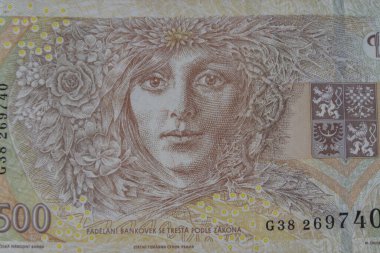 500 Çek Koruna banknotunun makro çekimi