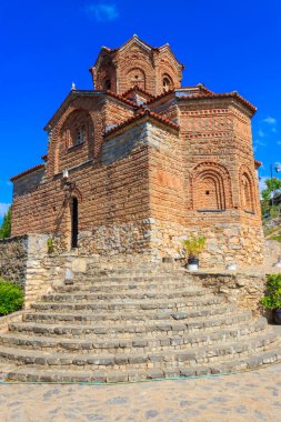 Kuzey Makedonya 'nın Ohri kentindeki Kaneo kentindeki St. John Kilisesi