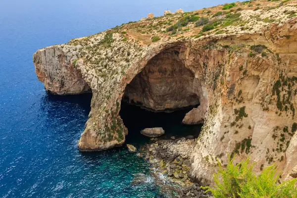 Malta 'daki Blue grotto' nun manzarası