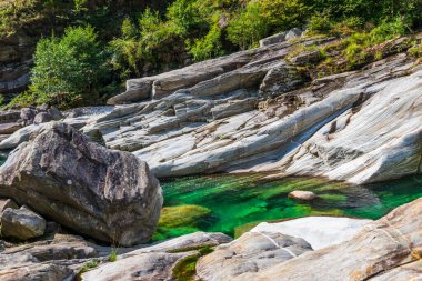 Verzasca Nehri Lavertezzo, Verzasca Vadisi, Ticino Kantonu, İsviçre